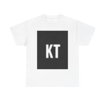 Unisex Heavy Cotton Tee with Minimalist KT Design, Casual Wear, Gift for Him/Her, Birthday, Everyday Style, Comfortable Tee